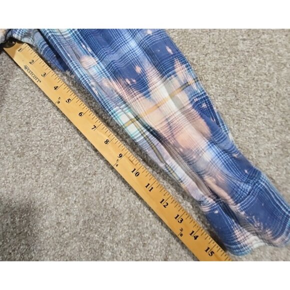 OOAK Upcycled Flannel Shirt Humor Don't Be Salty Graphic Boyfriend Fit Large - Picture 11 of 13